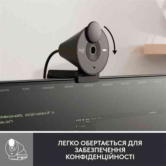 Веб-камера Logitech Brio 300 Graphite (960-001436) Чорний Харків