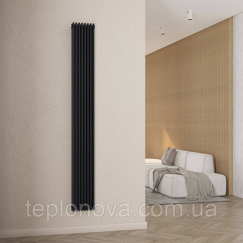 Дизайнерский радиатор 1800/224 (мм) черный мат IDEALE GIULIA (универсальное подключение) 12 8/1800/224 Черновцы - изображение 4
