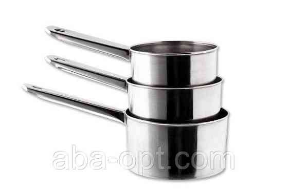 Набор сотейников Стандарт нержавеющие с металлической ручкой V 0.7\1\1.2 л Ø 12\14\16 м ( 3 шт ).Aba-Opt Одесса