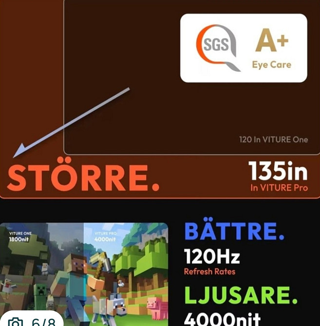 Очки виртуальной реальности VITURE Pro XR/AR 135 дюймов. 120 Гц. Харьков - изображение 3