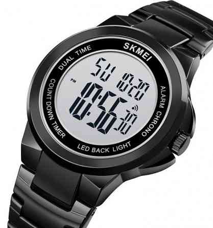 Чоловічий наручний годинник Skmei 1712 Чорний з білим циферблатом Вінниця