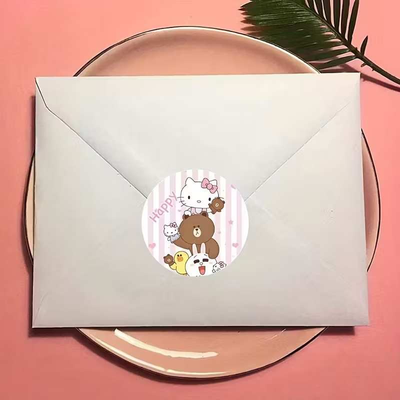 Стикеры Hello Kitty — рулон 500 шт Ø2.5 см, наклейки с котиками Киев - изображение 6