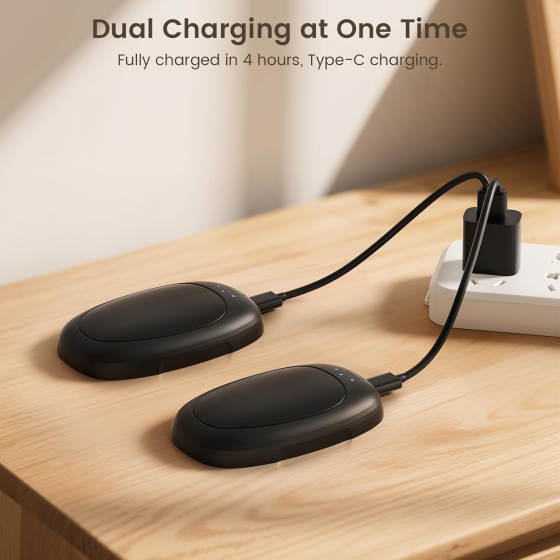 Аккумуляторные грелки для рук Jonwall 2 шт 2000 мАч USB Type-C, электрические карманные грелки с 3 режимами нагрева до 10 часов, ч Киев