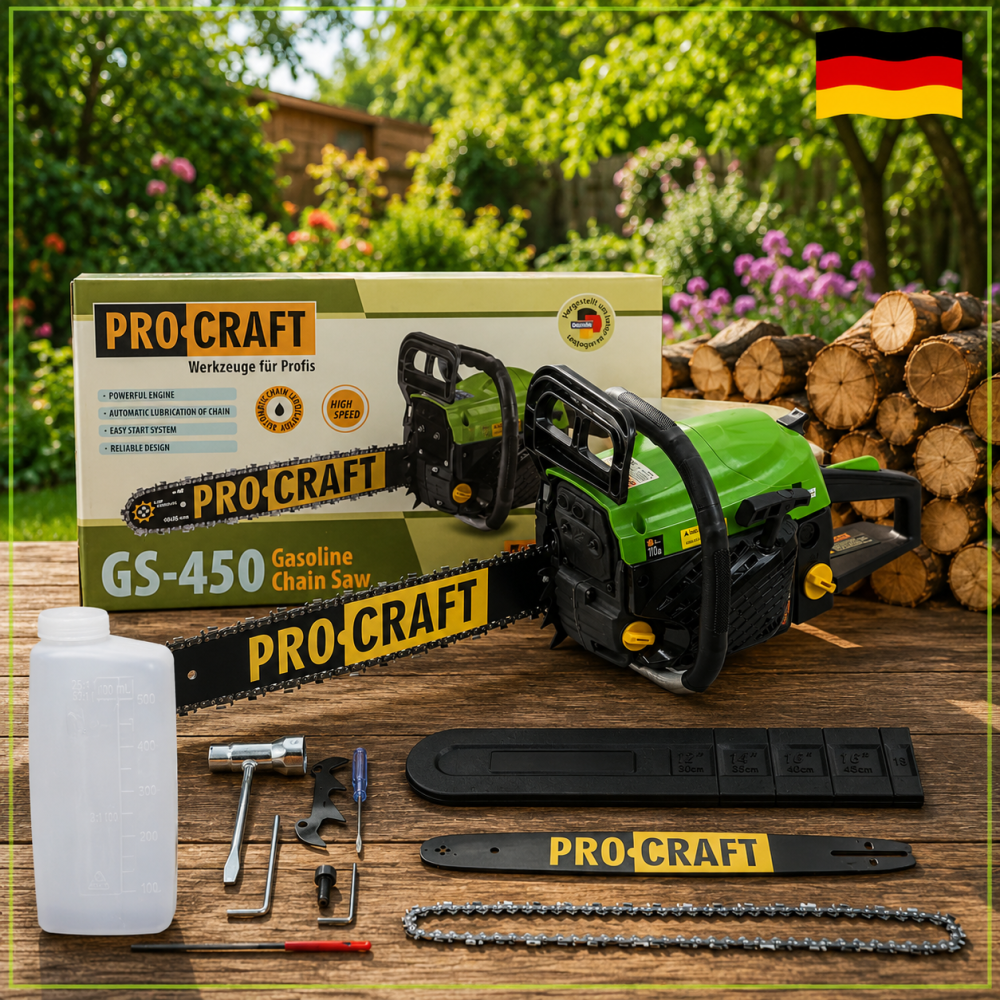 Бензопила цепная Procraft GS450,Ланцовая пила для дачи 2-тактная 52 куб.см шина 45 см Львов - изображение 11