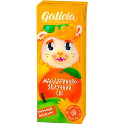 Сік дитячий Galicia Мандариново-яблучного пастеризованого неосвітленого 200 мл (4820209563511) Вінниця