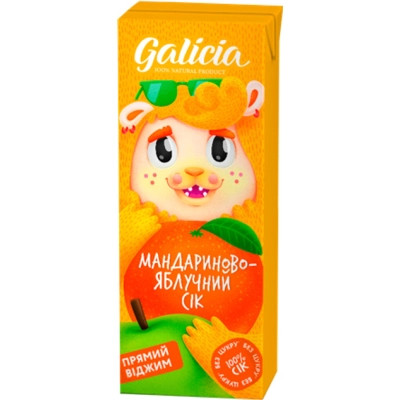 Сік дитячий Galicia Мандариново-яблучного пастеризованого неосвітленого 200 мл (4820209563511) Вінниця - фото 1