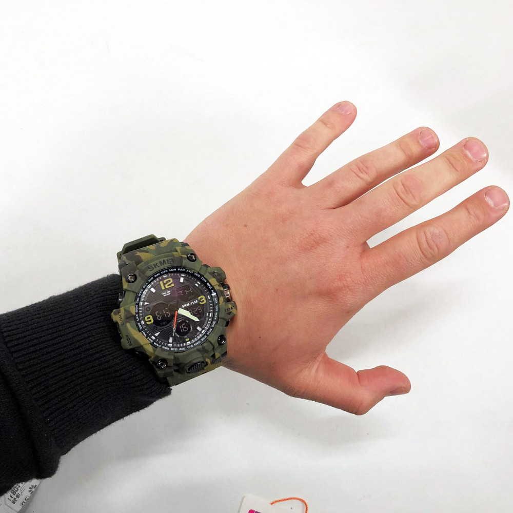 Спортивные часы мужские водонепроницаемы SKMEI 1155BCMGN GREEN CAMO, Часы военной тематики DS-71 Львов - изображение 5