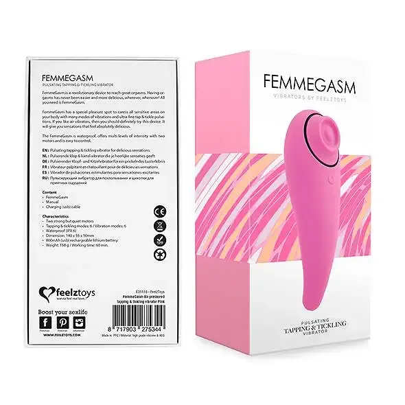 Пульсатор для клітора плюс вібратор FeelzToys - FemmeGasm Tapping & Tickling Vibrator Pink Львів - фото 2