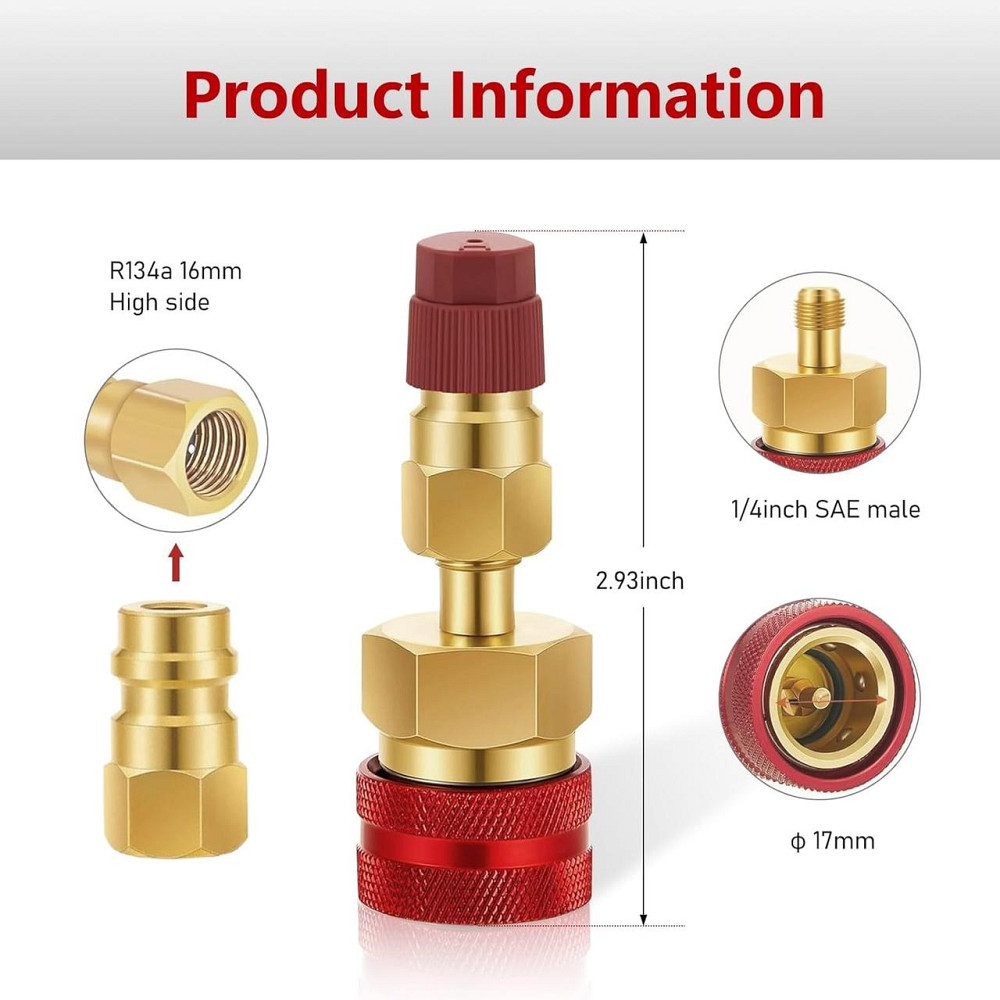 Комплект 2 муфт-адаптерів БРС з R1234yf на R134a для автокондиціонерів, перехідники Київ - фото 9