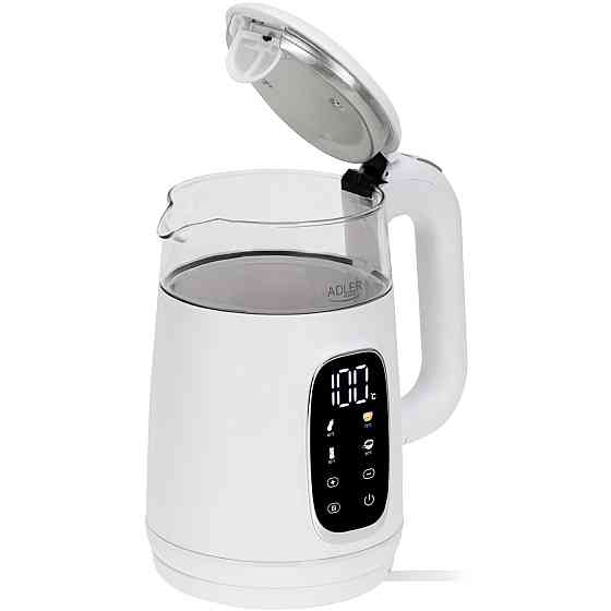 Електрочайник Adler AD 1305 white silver 1850-2200Вт/ 1.7л/ скло/ встановлення температури/ Вінниця