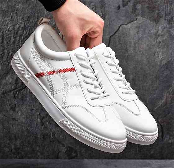 Кросівки Чоловічі Білі Шкіряні (розміри: 40,41,42) — 215-4 Дніпро