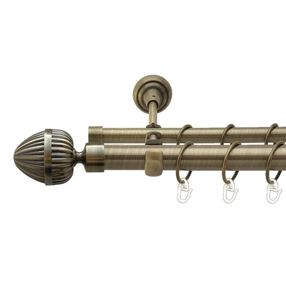 Карниз Orvit Одеон металевий дворядний відкритий гладка труба кільце металеве Антик 25\16 мм 300 см (00-00010237) Львів - фото 1