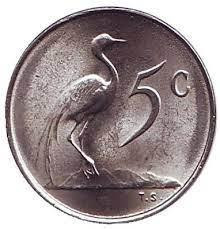 Африканська фарба. Монета 5 центів. 1965 рік, Південна Африка. Полтава - фото 1