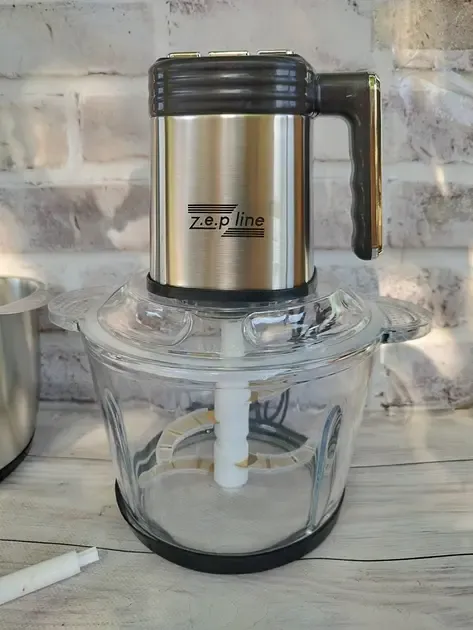 Измельчитель кухонный Zepline ZP-00219 комплект с 2 чашами стекло и металлическая 3.2 л чоппер 3000 Вт Коломыя - изображение 3