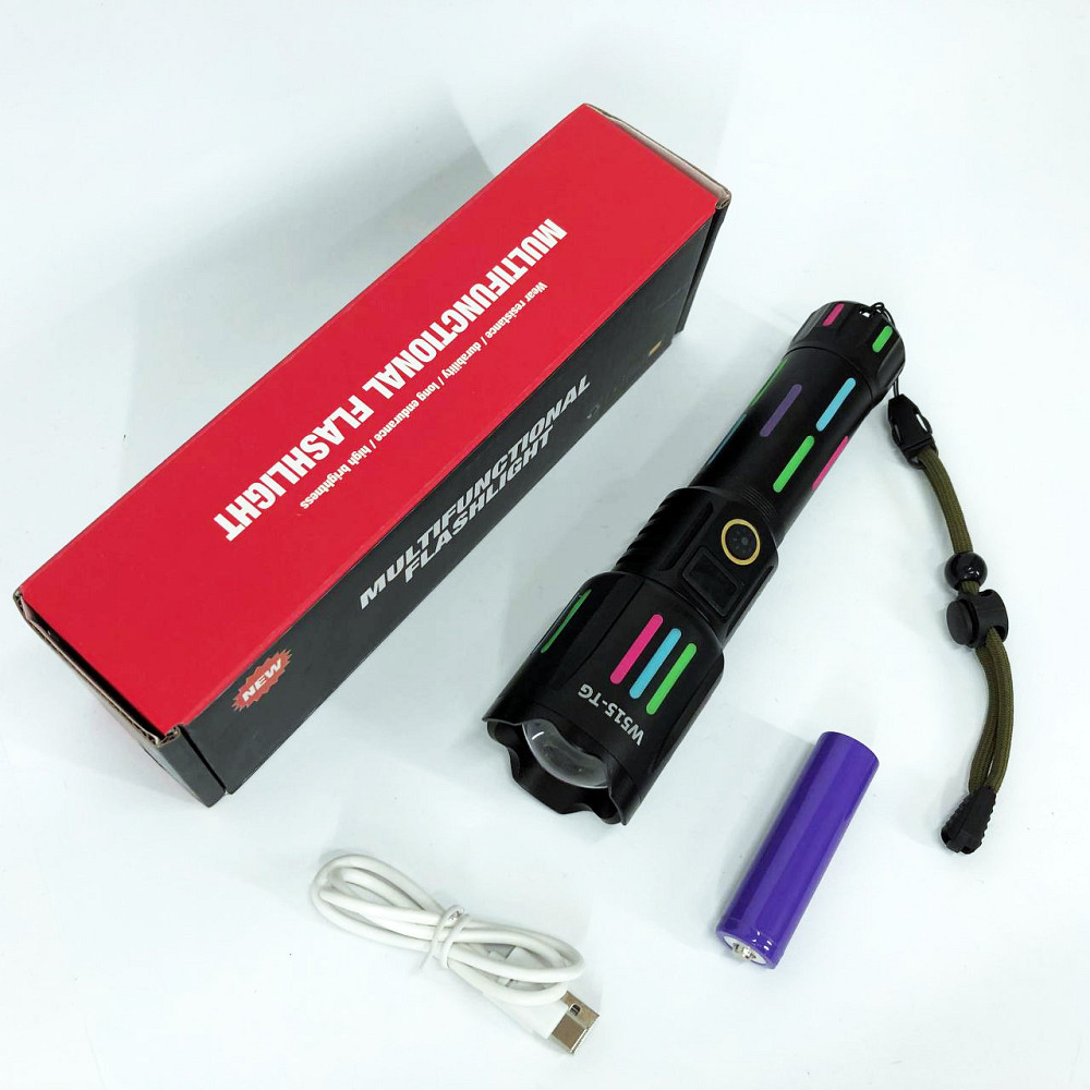 Сильний ліхтарик, Ручний ліхтар з двома режимами роботи, Багатофункціональний тактичний ліхтар JU-35 Львів - фото 9