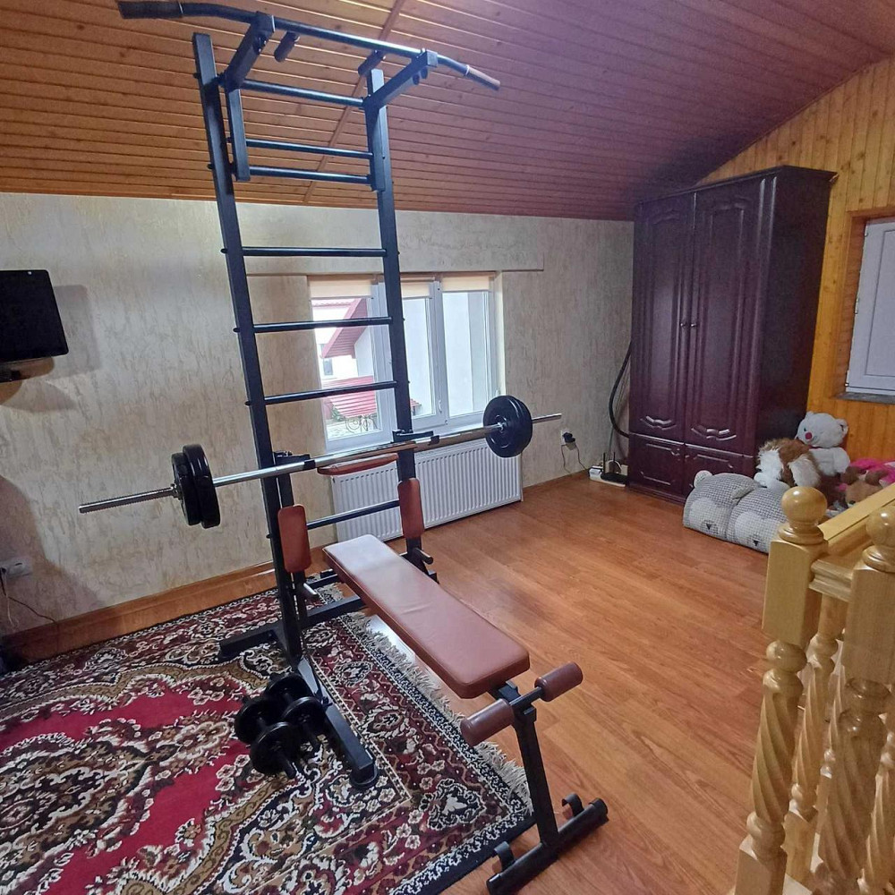 Шведская стенка передвижная Universal-NEW универсальная без креплений со скамьей для пресса турник брусья Каменское - изображение 1