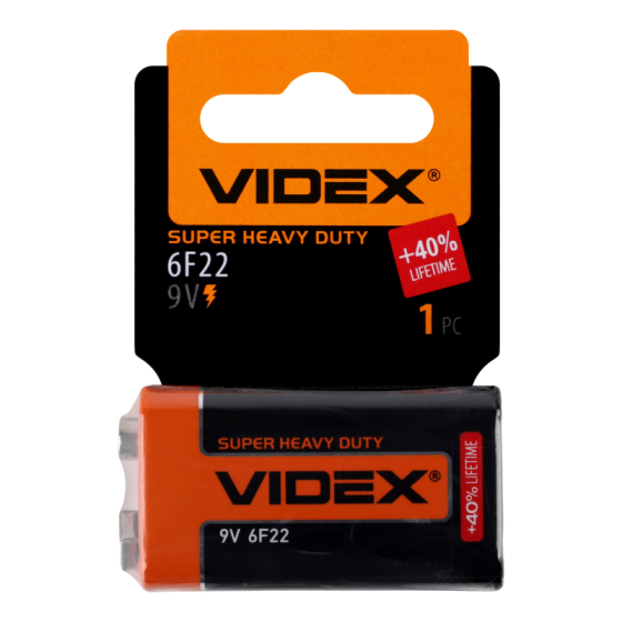 Батарейка Крона VIDEX 9В для мультиметров и игрушек Киев