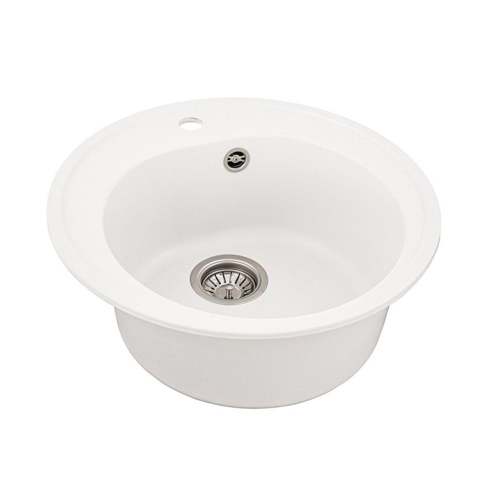 Гранітна мийка для кухні VALESO LUNA 510 матова Білосніжна Коломыя - изображение 7