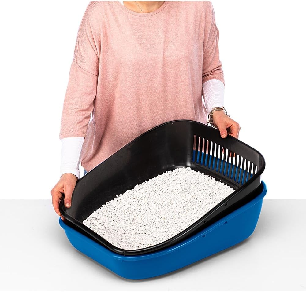 Лоток із двома піддонами для кішок Ferplast Birda Basic Sanitized (Ферпласт Бірба Базик) Сірий Запоріжжя - фото 6