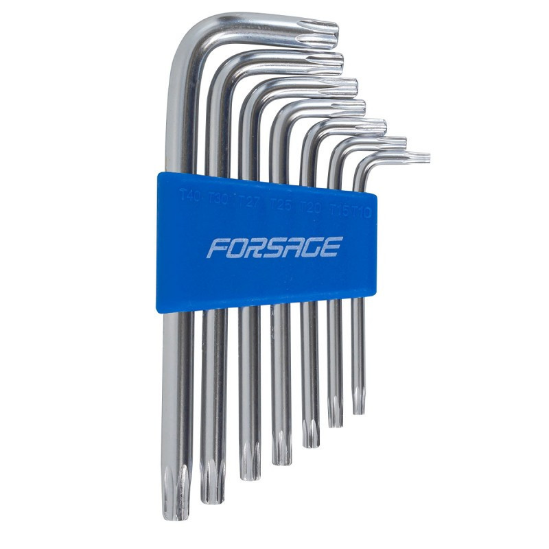 Набір ключів Г-подібних TORX, 7пр. (Т10,Т15,Т20,Т25,Т27,Т30,Т40), в пластиковому тримачі Одеса - фото 1