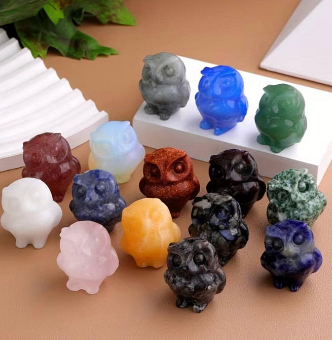 Сова з лабрадориту 3.5 см, фігурка сова камінь натуральний, талісман мудрості Київ - фото 3