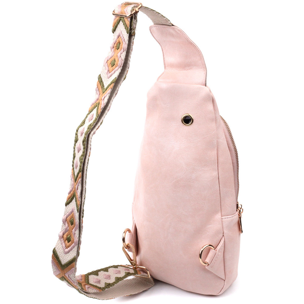 Жіноча слінг сумка через плече з екошкіри Vintage 22750 Рожевий Київ - фото 2