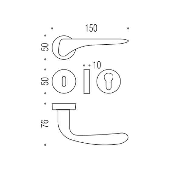 Ручка Colombo Madi пол.латунь R ф / з (50 Розета) Київ