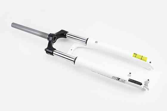 Вилка 27,5" амортизаційна, без різьби 1-1/8" (28,6мм), шток 255мм, з ходом 80мм, Disk-brake, Preload, алюмінієва, біла XCE 28 Київ