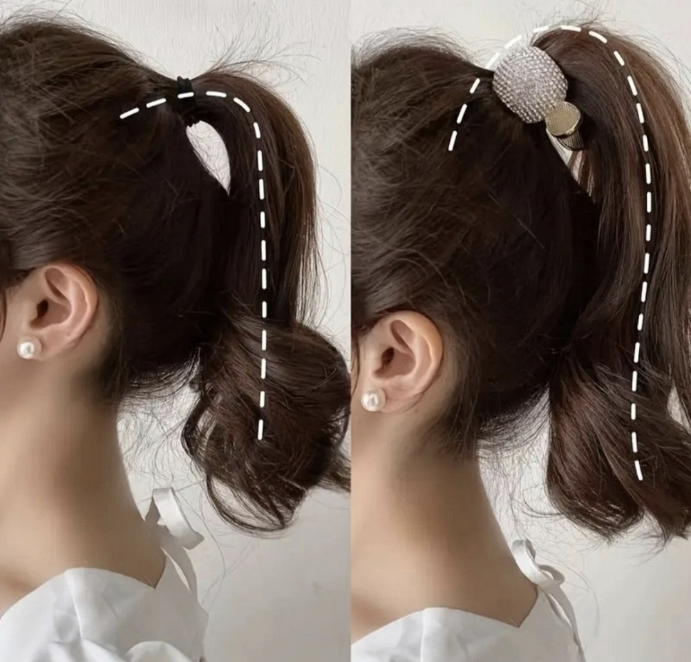 Затискач для волосся Золотистий з перлинами Смела - изображение 6