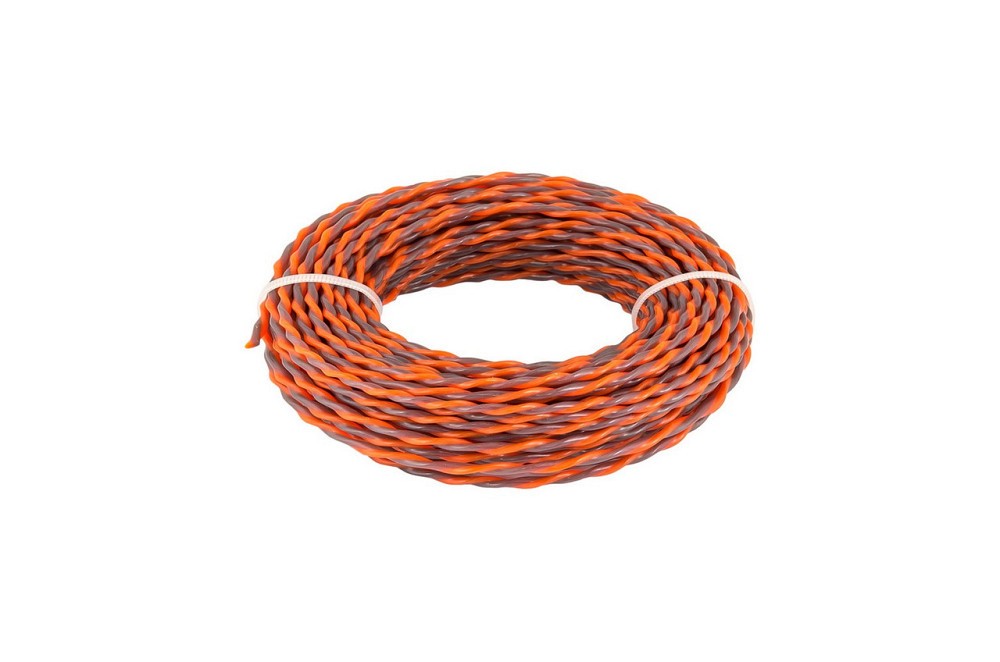 Леска для триммера бесшумная MASTERTOOL SPIRAL 3.00 мм 15 м двухцветная 19-1630 Ровно - изображение 1