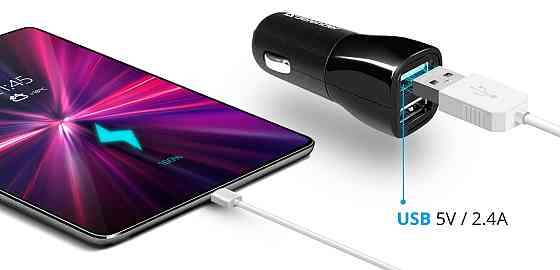 Зарядний пристрій 2xUSB 12W 2.1A ECA-24 чорний Defender Винница