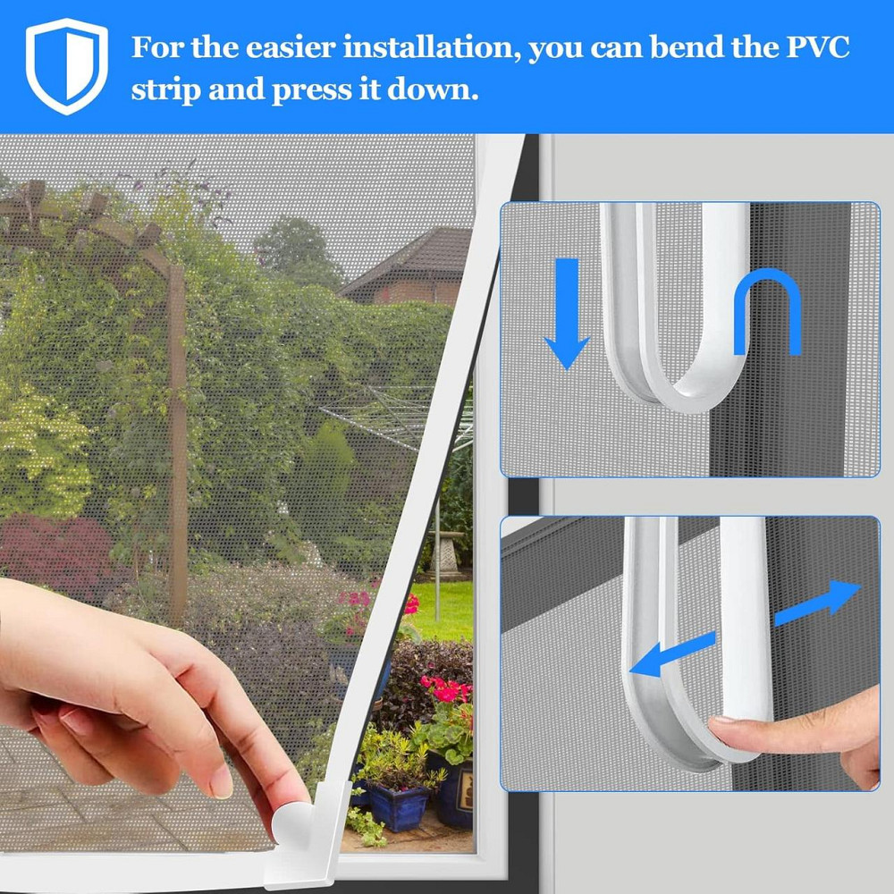 Магнитная москитная сетка на окно регулируемая 130×150 см белая рамка серая сетка Киев - изображение 7