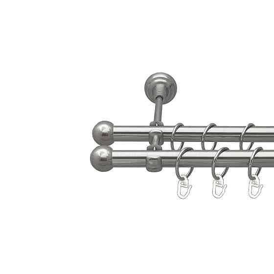 Карниз Orvit Куля Болонь металевий дворядний відкритий Нержавіюча Сталь 19\19 мм 160 см (00-00016074) Львов