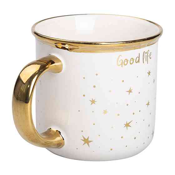 Liling Rongxiang Ceramic Чашка порцелянова із золотим обідком та позолоченою ручкою 320 (мл) Go Київ