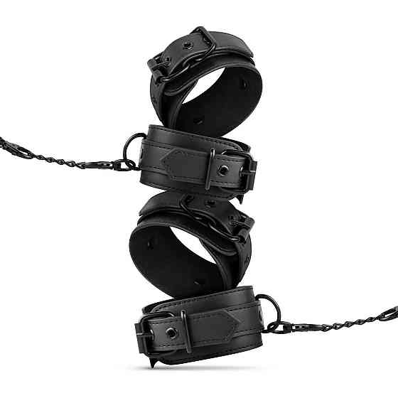 Набір БДСМ Bedroom Fantasies: Kinky Bondage Set 5-piece, наручники, поножі, пов’язка, флогер, свічки Sex Aura Київ