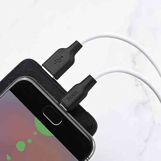 Кабель HOCO X21 Plus USB to Micro 2.4A, 1m, silicone, silicone connectors, Black+White Київ