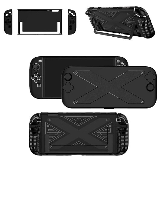 Чохол для Nintendo Switch 2 Case Split Чорний TPU Grip PC задня панель протиковзкий відведення тепла Київ - фото 1