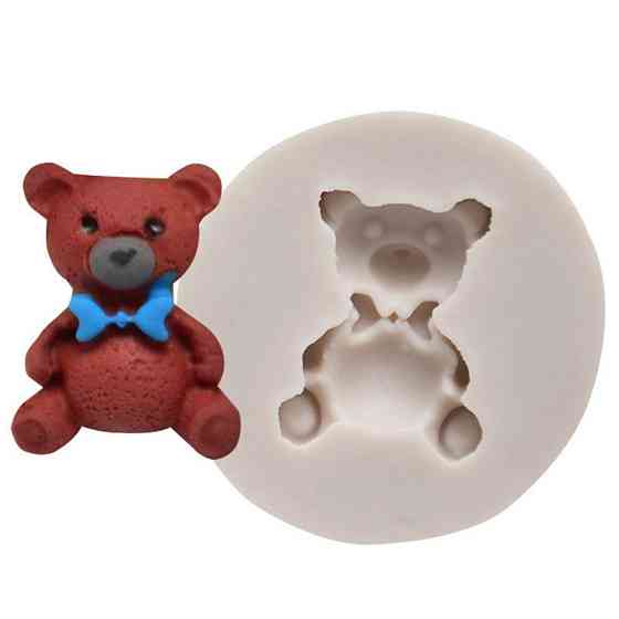 Молд силиконовый Мишка 35 мм серый Киев