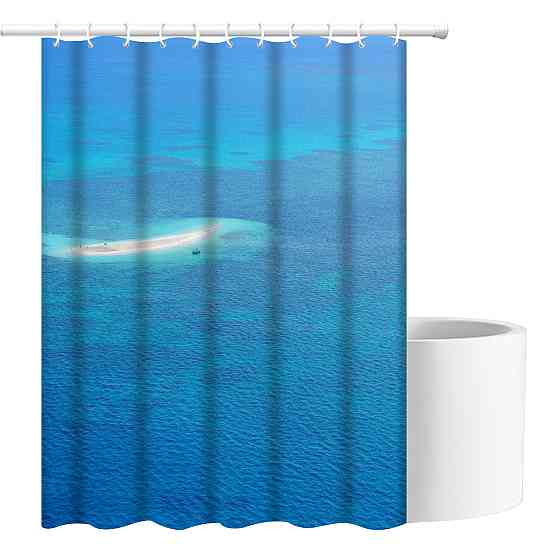 Шторка для ванны из полиэстера водонепроницаемая Bathlux 180x180 см с кольцами, занавеска для ванной комнаты Каменец-Подольский