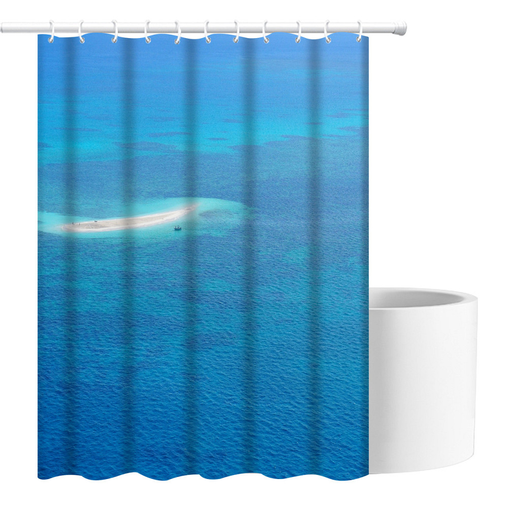 Шторка для ванны из полиэстера водонепроницаемая Bathlux 180x180 см с кольцами, занавеска для ванной комнаты Каменец-Подольский - изображение 3