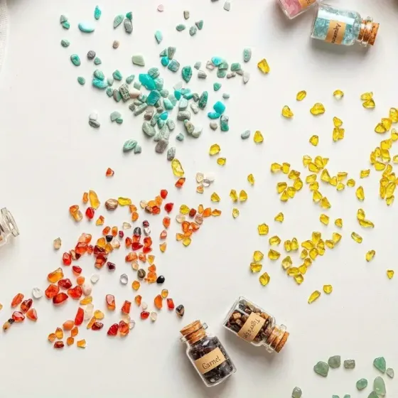 Набор 12 мини-бутылочек с крошкой натуральных камней – 3 см Киев