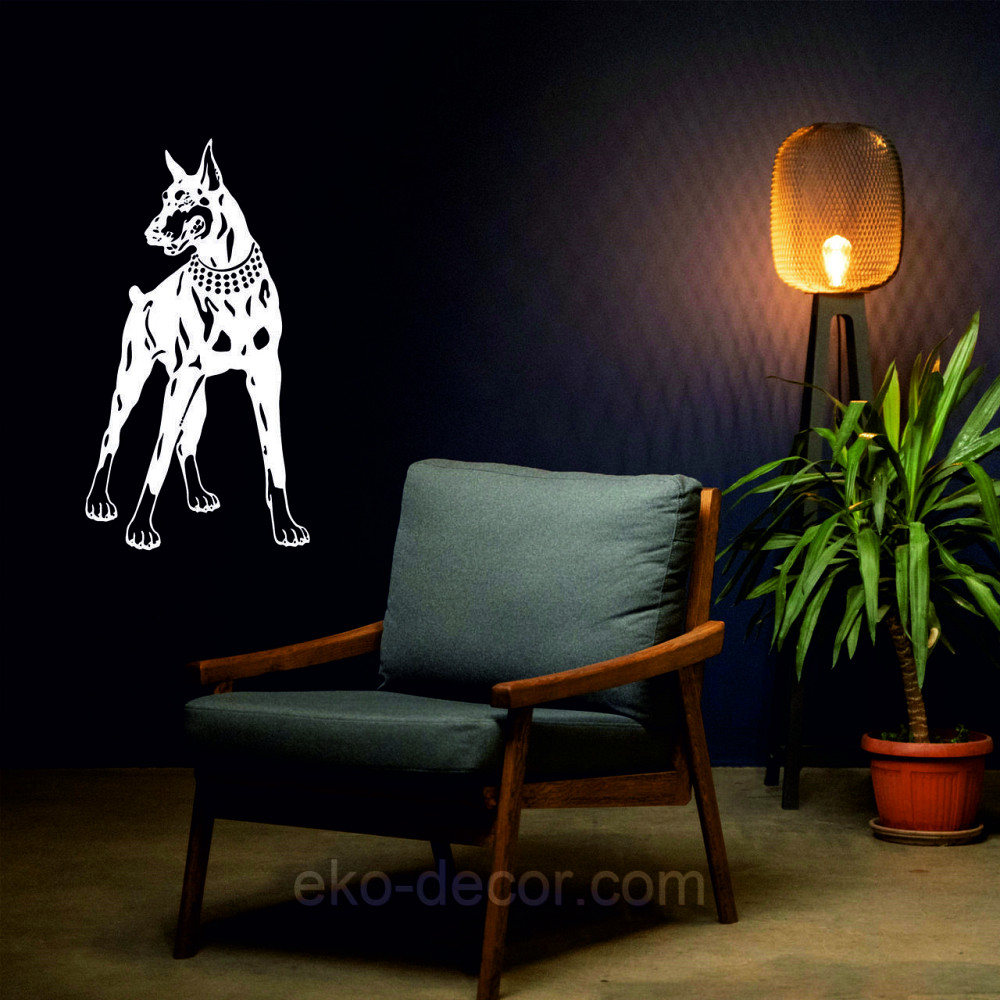 Декоративне настінне Панно «Доберман», Декор на стіну 90*49 см, Білий Київ - фото 7