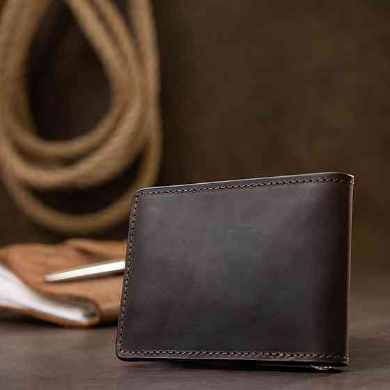 Кожаный мужской зажим для денег GRANDE PELLE 11543 Коричневый Киев