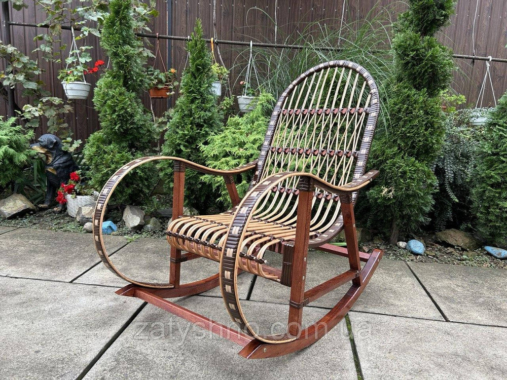 Крісло гойдалка плетена коричнева Київ - фото 4