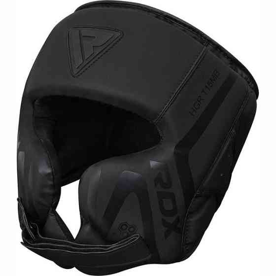 Боксерський шолом RDX T15 Noir Cheek Protector Matte Black XL (капа у комплекті) Каменское
