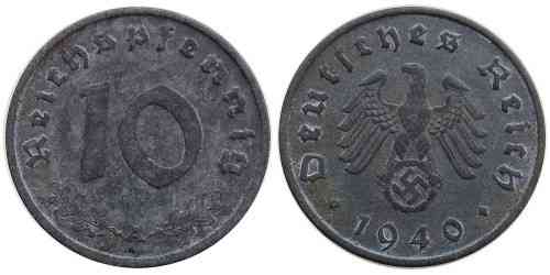 Німеччина 10 Рейхспфеннігів 1940 A Полтава