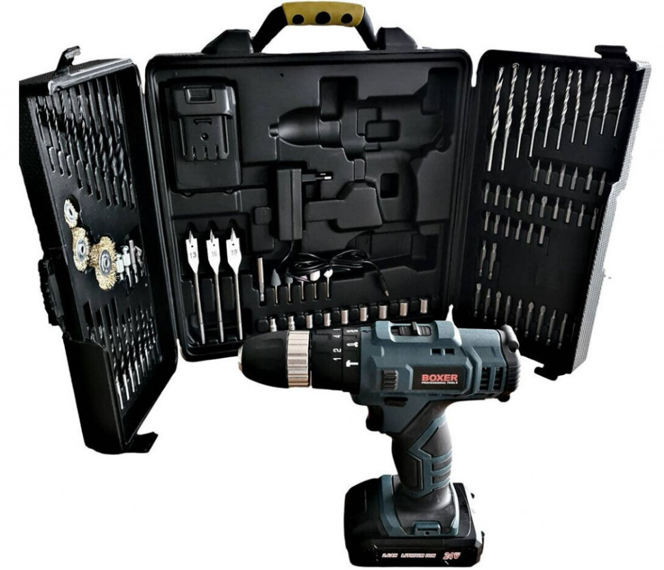 SR-040 Набор Аккумуляторных Шуруповертов 24V с 2 АКБ, Быстрой Зарядкой и 94 Аксессуарами в Кофре (18+1 режим) Одесса - изображение 1
