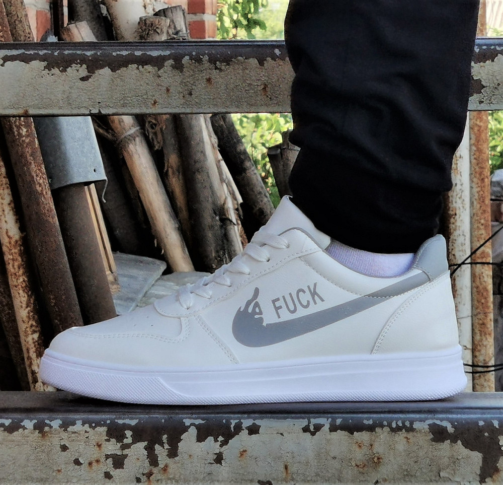 Кроссовки Nike Белые Мужские Форсы Найк FUCK (размеры: 40,41,42,43,44) Днепр - изображение 5