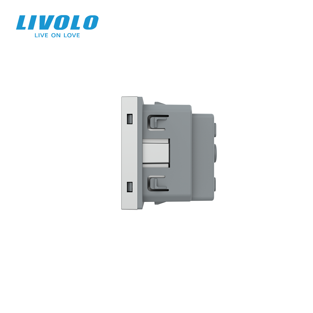 Електрична розетка LIVOLO, сіра, 16А 250В, з заземленням і захисними шторками, модуль без рамки (VL-FCTC16A-2IP) Коломыя - изображение 5