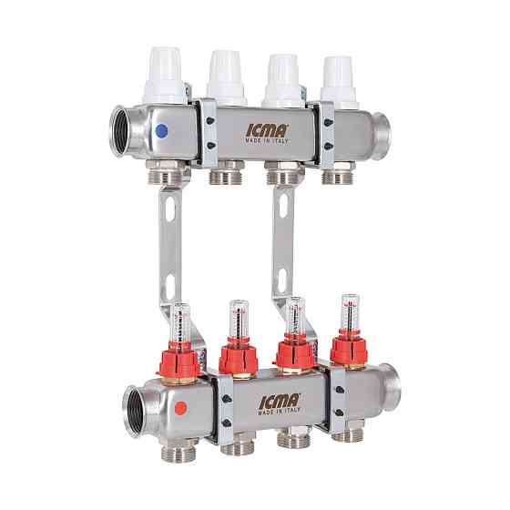 Колектор із витратами (неірж.) 1"х4 Icma № К073 Київ